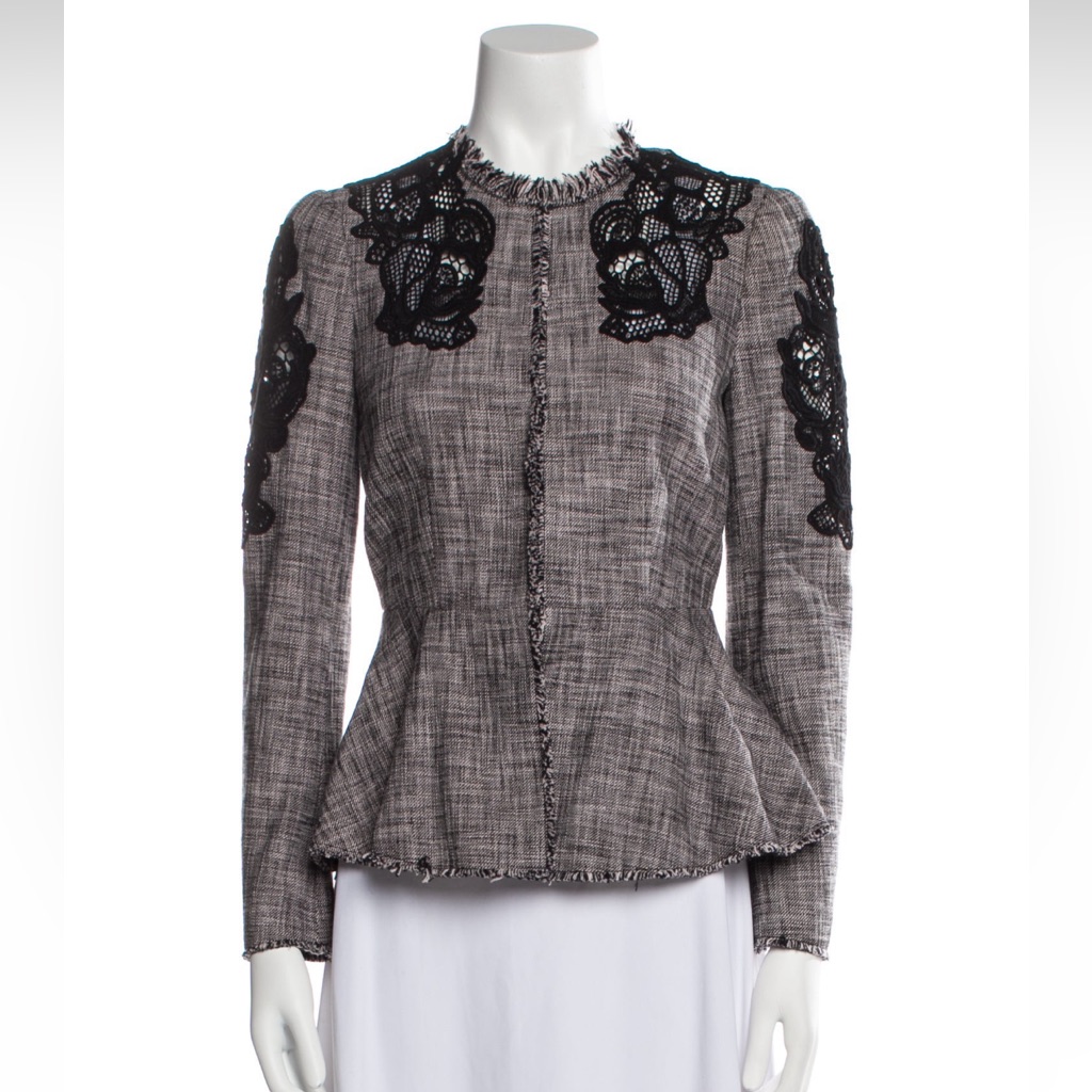 Rebecca Taylor Tweed Pattern Blazer Jacket M